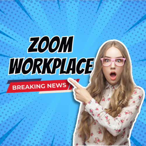 Zoom Workplace Breaking News, Person pointing with a shocked face.