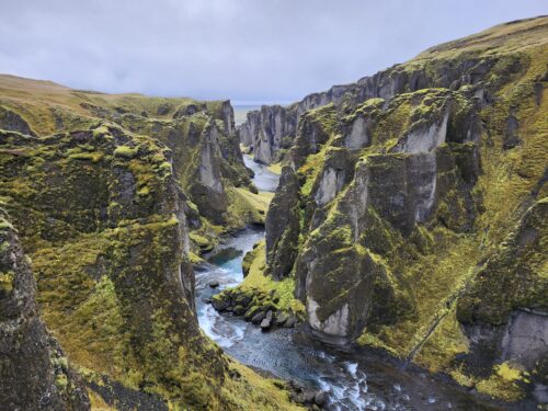 Fjaðrárgljúfur, Iceland, a beautiful gorge that looked like the fairies had made it.